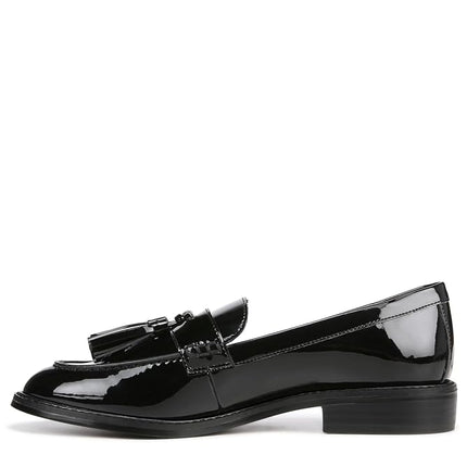 Franco Sarto - Mocasines sin cordones Carolynn con borlas para mujer, charol negro, 10