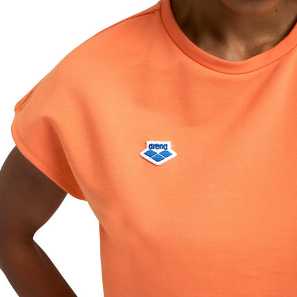 Camiseta ARENA Icons Crop de manga corta y corte holgado de algodón para mujer