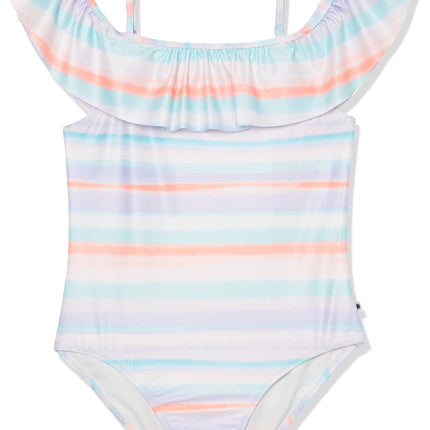 Lucky Brand Girls' One-Piece Swimsuit, Blue Tint 2