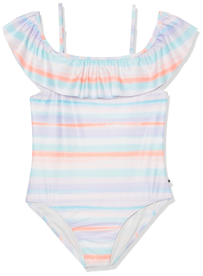 Lucky Brand Girls' One-Piece Swimsuit, Blue Tint 2