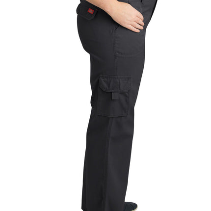 Dickies Women's Plus-Size Relaxed Cargo Pant, Rinsed Black, 24