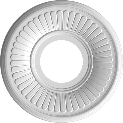 Ekena Millwork 10"OD x 3 1/2"ID x 3/4"P Berkshire Thermoformed PVC Ceiling Medallion (Fits Canopies up to 4 1/2"), Universal Metallic Champagne Mist