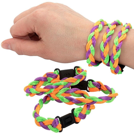 Fun Express Halloween Braided Friendship Bracelets - 12 Pieces