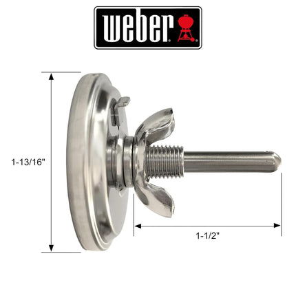Weber 60540 Charcoal, Spirit, Q Grill Replacement Thermometer, 1-13/16" Diameter