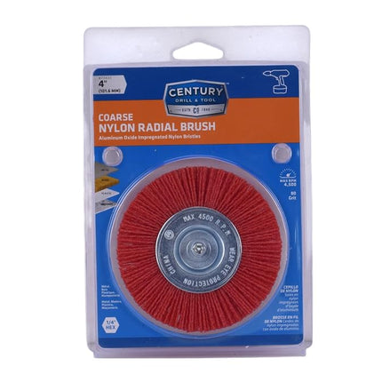 Century Drill and Tool 77441 Coarse Nylon Abrasive Radial Brush, 4-Inch