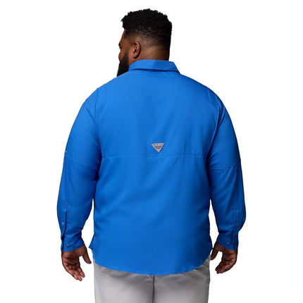 Columbia Men's Tamiami 2 Long Sleeve Shirt, Long Sleeve Shirt, Vivid Blue, Small