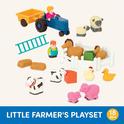 Battat Little Farmer's Playset Farm Animal Play Set, 25 Pieces, Toddler