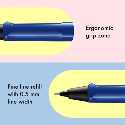LAMY safari blue - Mechanical Pencil with ergonomic grip & body made of robust ASA plastic - ideal for drawing & writing - including LAMY M 41 fine line refill 0.5 mm & eraser tip