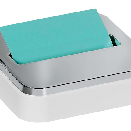 Post-it Note Dispenser for 3 in x 3 in Notes, White Base with Steel Top