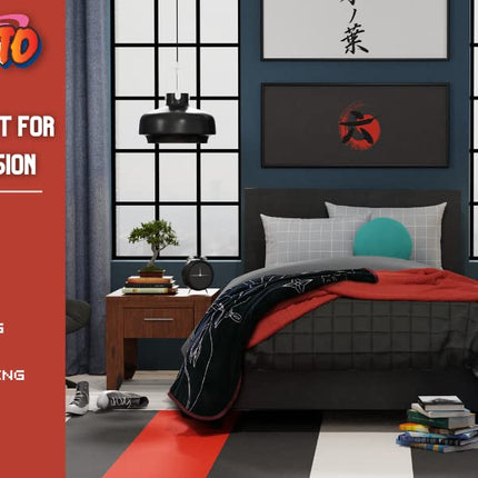 Franco Collectibles Naruto Itachi Anime Bedding Super Soft Micro Raschel Throw, 46 in x 60 in, (Official Licensed Product)