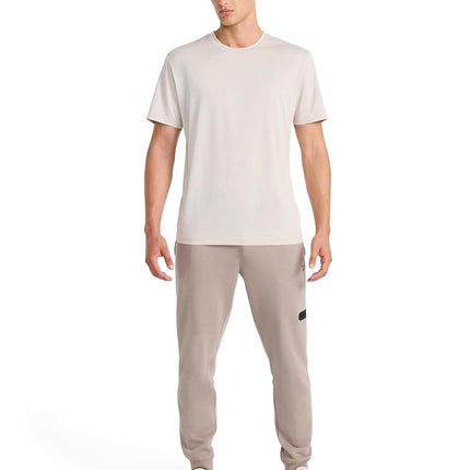 Reebok Apparel Mens Sprint Short Sleeve T-Shirt, Standard Fit, Lightweight Stretch Waffle-Knit Fabric, Silver Cloud Heather, XL