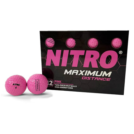 Nitro NMD12PBXC Maximum Distance Golf Ball, 12-Pac