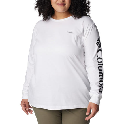 Columbia Women's North Cascades Long Sleeve Tee, White/Gem Columbia, X-Small