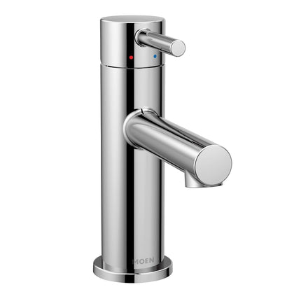 Robinet de salle de bain moderne Moen 6190 Align à poignée unique avec assemblage de drain et plaque de recouvrement en option, chrome, 0,375