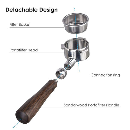 54mm Bottomless Portafilter, MATOW Bottomless Naked Portafilter Compatible with Breville 54mm Machines (Filter Basket Included)