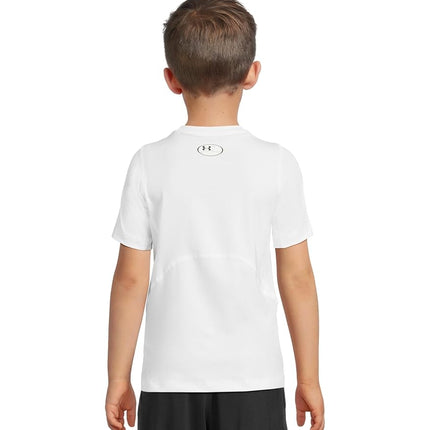 Under Armour Boys' HeatGear Armour Short Sleeve, White, YXS, 1361723
