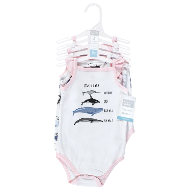 Hudson Baby Body sin mangas de algodón unisex para bebé, tipos de ballenas para niña, 9-12 meses