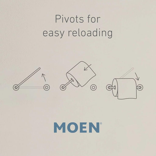 Moen DN4408CH Vale Double Post Pivoting Toilet Paper Holder, Chrome