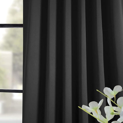 HPD Half Price Drapes Room Darkening Curtains 96 Inches Long for Bedroom & Living Room (1 Panel), 50 X 96, Jet Black