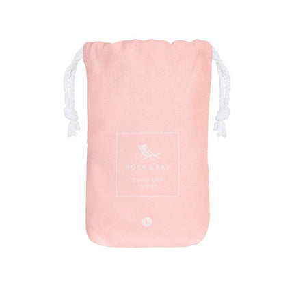 Dock & Bay Beach Towel - Quick Dry, Sand Free - Compact, Lightweight - 100% Recycled - Includes Bag - Essential - Pink, Extra Large (200x90cm, 78x35)