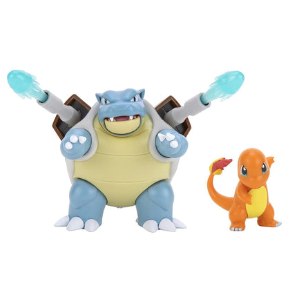 Pack de 2 figurines de combat Pokémon Tortank et Salamèche - Figurine Tortank de 11,5 cm, figurine Salamèche de 5 cm - Jouets pour enfants - Fans de Pokémon