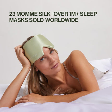 Dore & Rose Deep Sleep Mask for Women and Men - 23 Momme Mulberry Silk Eye Mask for Sleeping and Travel, 100% Blackout, Adjustable Strap, Cooling Soft Black Silk Eyemask Award-Winning Luxury
