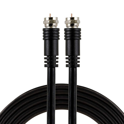 GE RG59 Coaxial Cable, 6 ft. (1.8m) F-Type Connectors, Dual Shield Coax, Input/Output, Low Loss, Ideal for TV Antenna, DVR, VCR, Satellite Receiver, Cable Box, Black, 23217