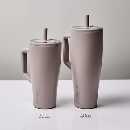 BrüMate Era 40 oz Tumbler with Handle and Straw | 100% Leakproof Insulated Tumbler with Lid and Flexible SoftSip Straw | Made of Stainless Steel | Cup Holder Friendly Base | 40oz (Cotton Candy)