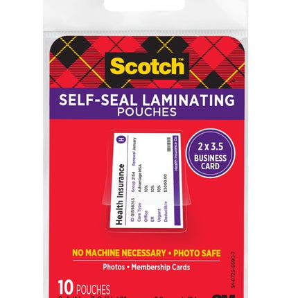 Scotch Self-Sealing Laminating Pouches, Business C