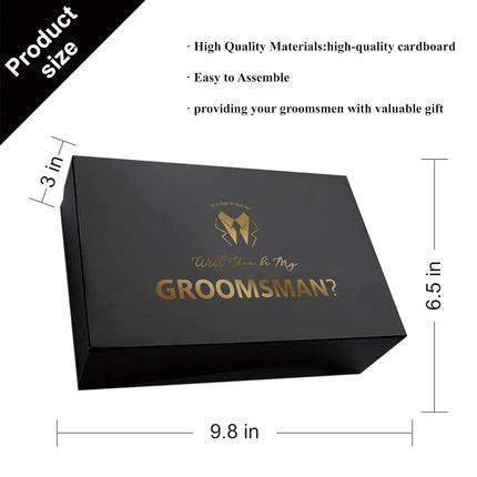 PartyGifts&beyond 8 Pcs Groomsmen Proposal Gift Box 6 Will You Be My Groomsman Gift Box and 2 Will You Be My Best Man Box(BK-B)