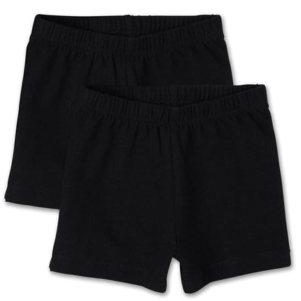The Children's Place Baby 2 Pack and Toddler Girls Cartwheel Shorts, Black 2 Pack, 4T