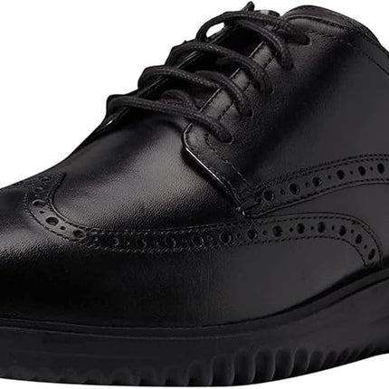 Richelieus Grand+ Wingtip Cole Haan pour homme, cuir noir/noir, 10.5 M US