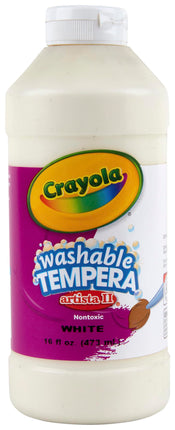 Artista II Washable Tempera Paint, White, 16 oz