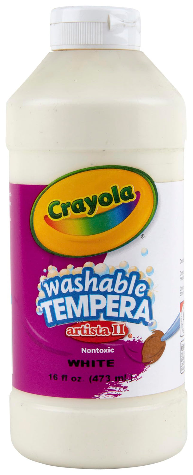 Artista II Washable Tempera Paint, White, 16 oz