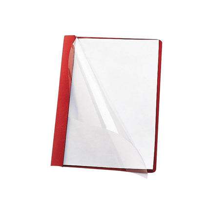 Smead Clear Front Report Cover, 3 1/2 Inches Double Tang Fasteners, Letter Size, Red, 25 Per Box (87461)
