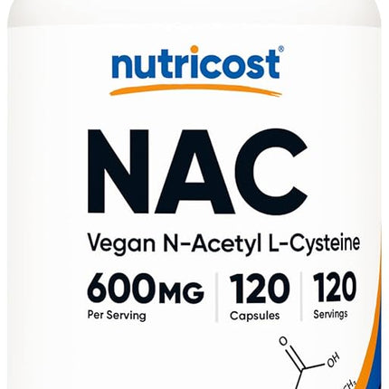 Nutricost N-Acetyl L-Cysteine 600Mg, 120 Veggie Ca