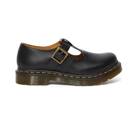 Dr. Martens Polley Mary Jane plates pour femme, noir lisse, 6 Medium UK (8 US)
