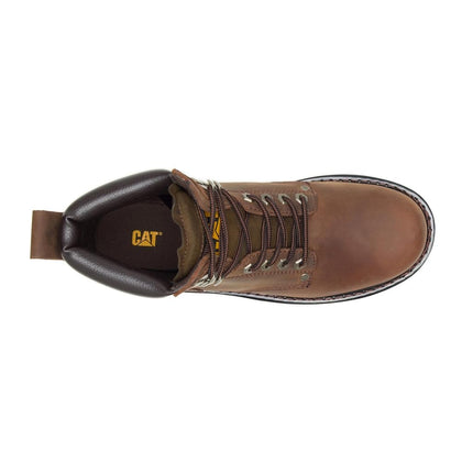 Bottes de travail Caterpillar Second Shift pour homme, marron foncé, 6 W US