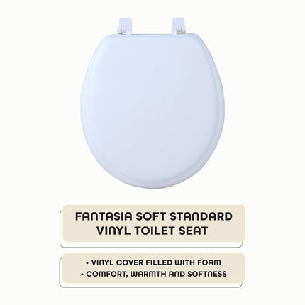 Achim Home Furnishings TOVYSTWH04 Fantasia Standard Toilet Seat, 17-Inch, Soft White