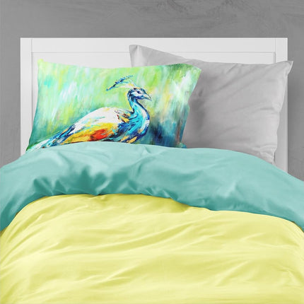 Caroline's Treasures MW1160PILLOWCASE Proud Peacock Green Moisture Wicking Fabric Standard Pillowcase, Standard, Multicolor