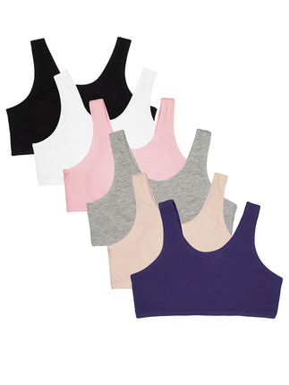 Fruit of the Loom Girls' Multi Cotton Built-Up Str