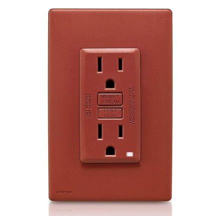 Leviton RGF15-RE 15 Amp Renu Self-Test Tamper-Resistant GFCI Outlet in Red Delicious