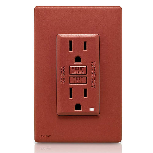 Leviton RGF15-RE 15 Amp Renu Self-Test Tamper-Resistant GFCI Outlet in Red Delicious