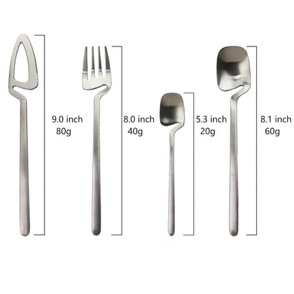 JASHII Flatware Set 32-piece Silverware Set Matte Finished Cutlery Set Service for 8 Include Knife/Fork/Spoon/Coffee Spoon Dishwasher Safe (Silver)