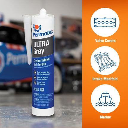 Permatex Ultra Grey RTV Silicone Gasket Maker, 368 g