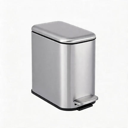 MilleLoom 13.2 Gallon / 50L Kitchen Trash Can, Slim Stainless Steel Garbage Can with Removable Inner Bucket, Fingerprint-Proof Step Rubbish Bin with Soft-Close Lid for Narrow Space, Black