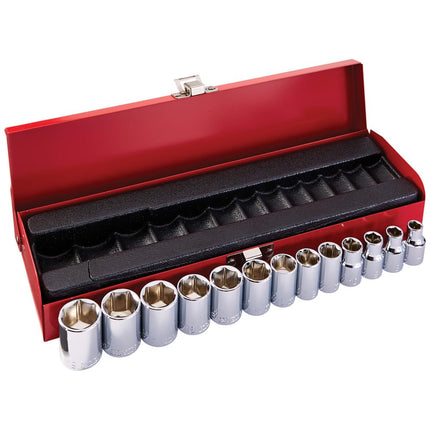 KLEIN TOOLS 3/8-Inch Drive Socket Set, Metric, 13 
