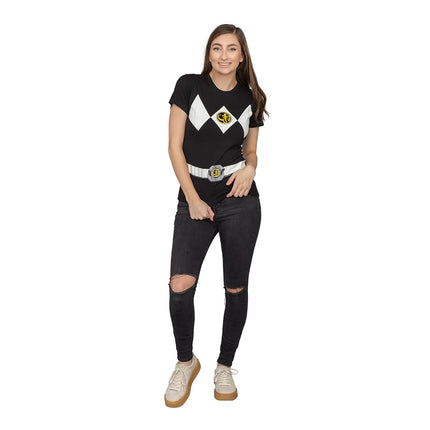 Power Rangers Black Costume T-Shirt(Black,Small)