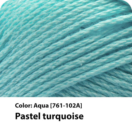 Lion Brand 24/7 Cotton Yarn, Yarn for Knitting, Crocheting, and Crafts, Aqua, 3 Pack, 761-102A