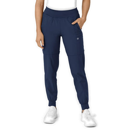 WonderWink 5555TNAVYMDT W123 Women's Comfort Waist Cargo Jogger Pant, Navy, Tall-M Size